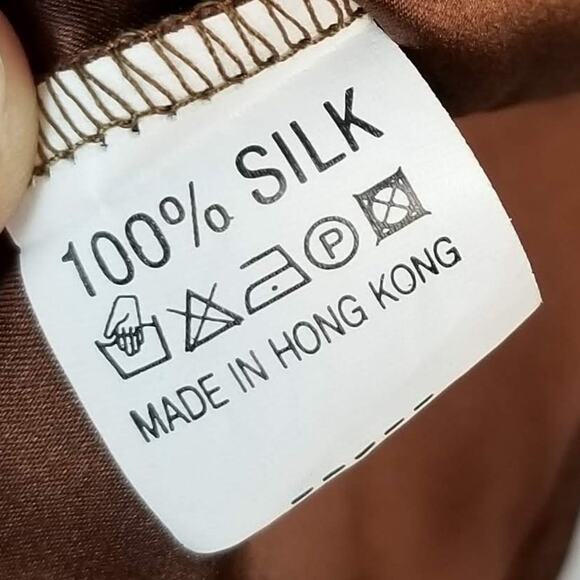 Chasensully Mocha 100% Silk Asymmetrical Tank - Size S - Picture 5 of 5